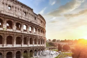 Colosseum in Rome at sunset